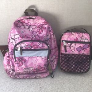 butterfly backpack and lunchbox